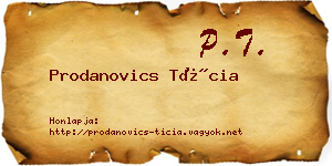 Prodanovics Tícia névjegykártya